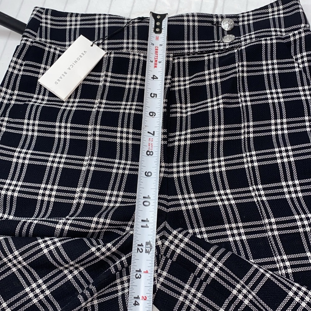 VERONICA‎ BEARD Saira Check Culotte Shorts In Black White Black, size 2 - Picture 12 of 14